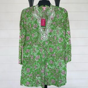 Lilly Pulitzer Sarasota Tunic Cabana Pink Sunnyside Lion Small NWT